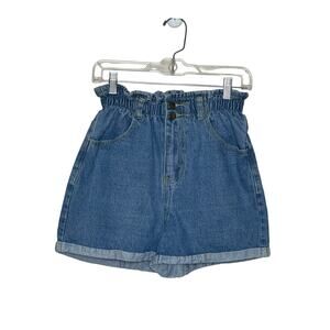 Plaid & Plain high waist cuffed jean shorts size small